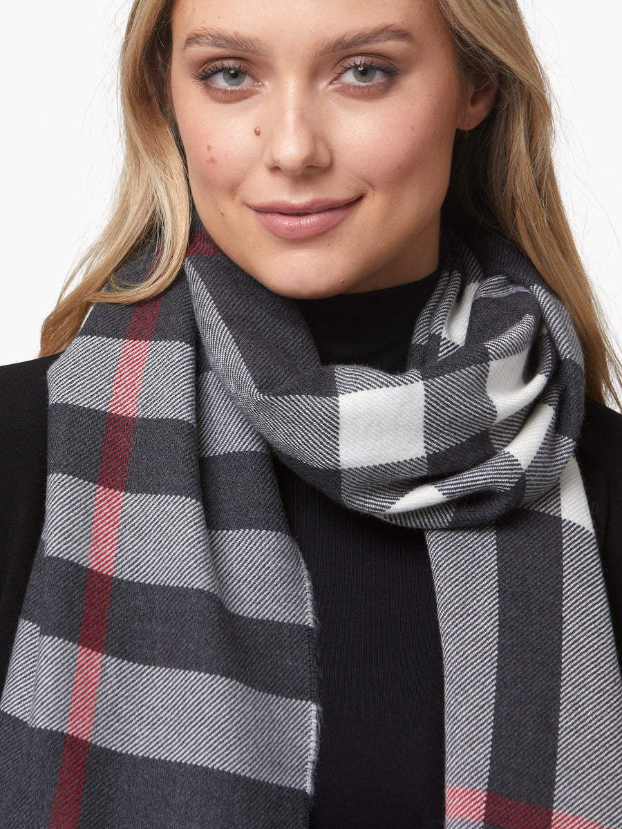 RonFoxi Plaid Scarf,Unisex Super Soft Classic Tartan Checkered