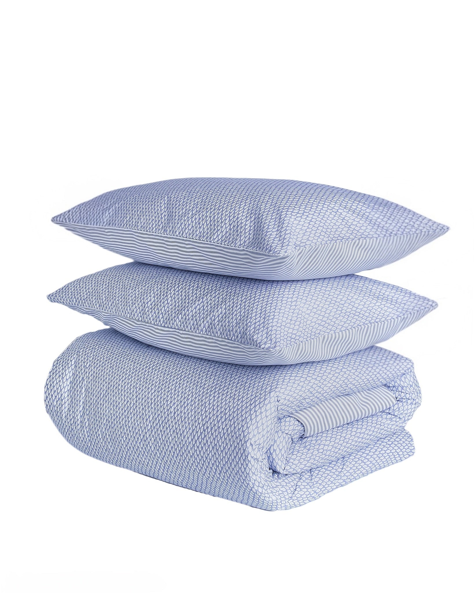 Foxford Rug FOXFORD Nancy Duvet Set | Blue Oak Leaf Design | 100% Cotton – Foxford