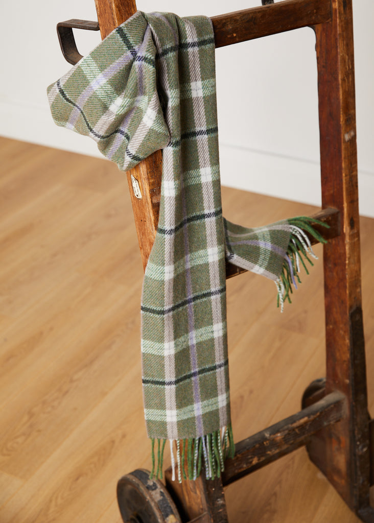 Foxford Green and Mink Lambswool Scarf