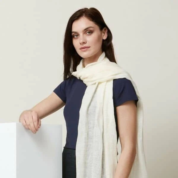 Natural shop linen scarf