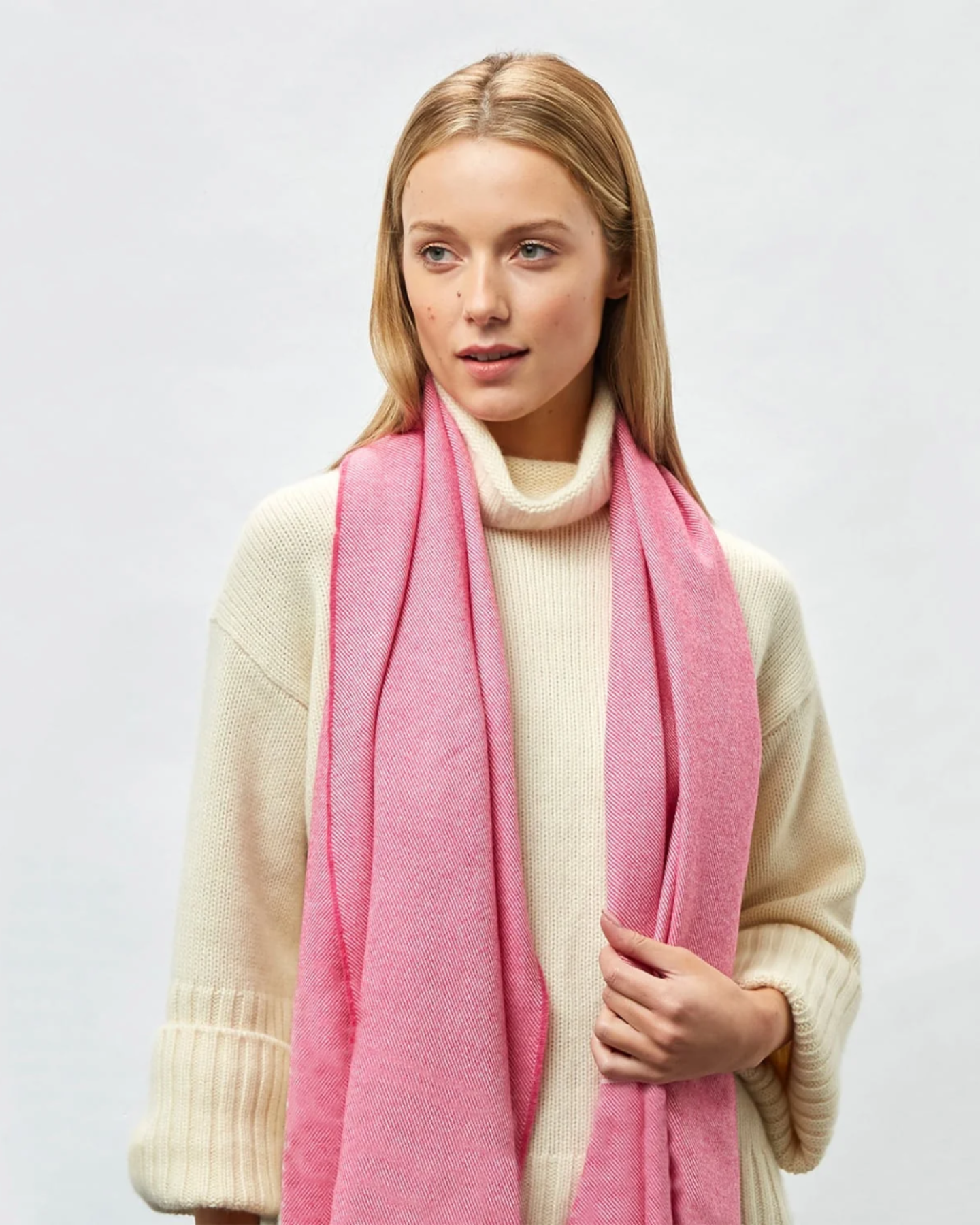 FOXFORD | Pink Twill Extra-Fine Merino Scarf – Foxford