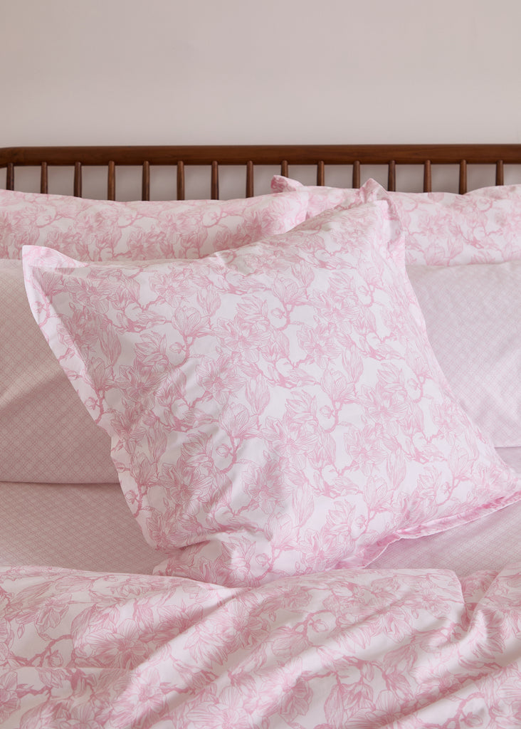 Foxford Pink Magnolia Oxford Square Pillowcase